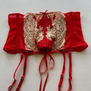 Elegant Red Lace Corset Victoria’s secret